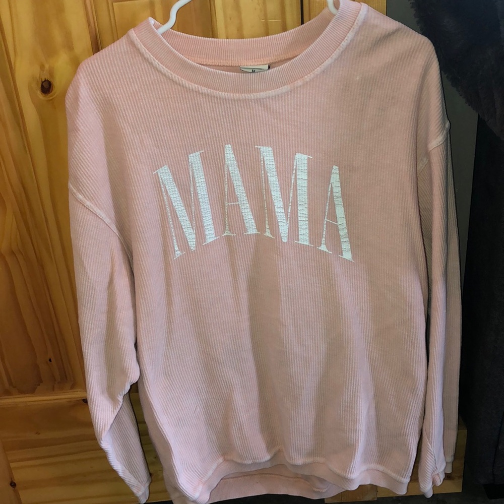Corded “Mama” Crewneck